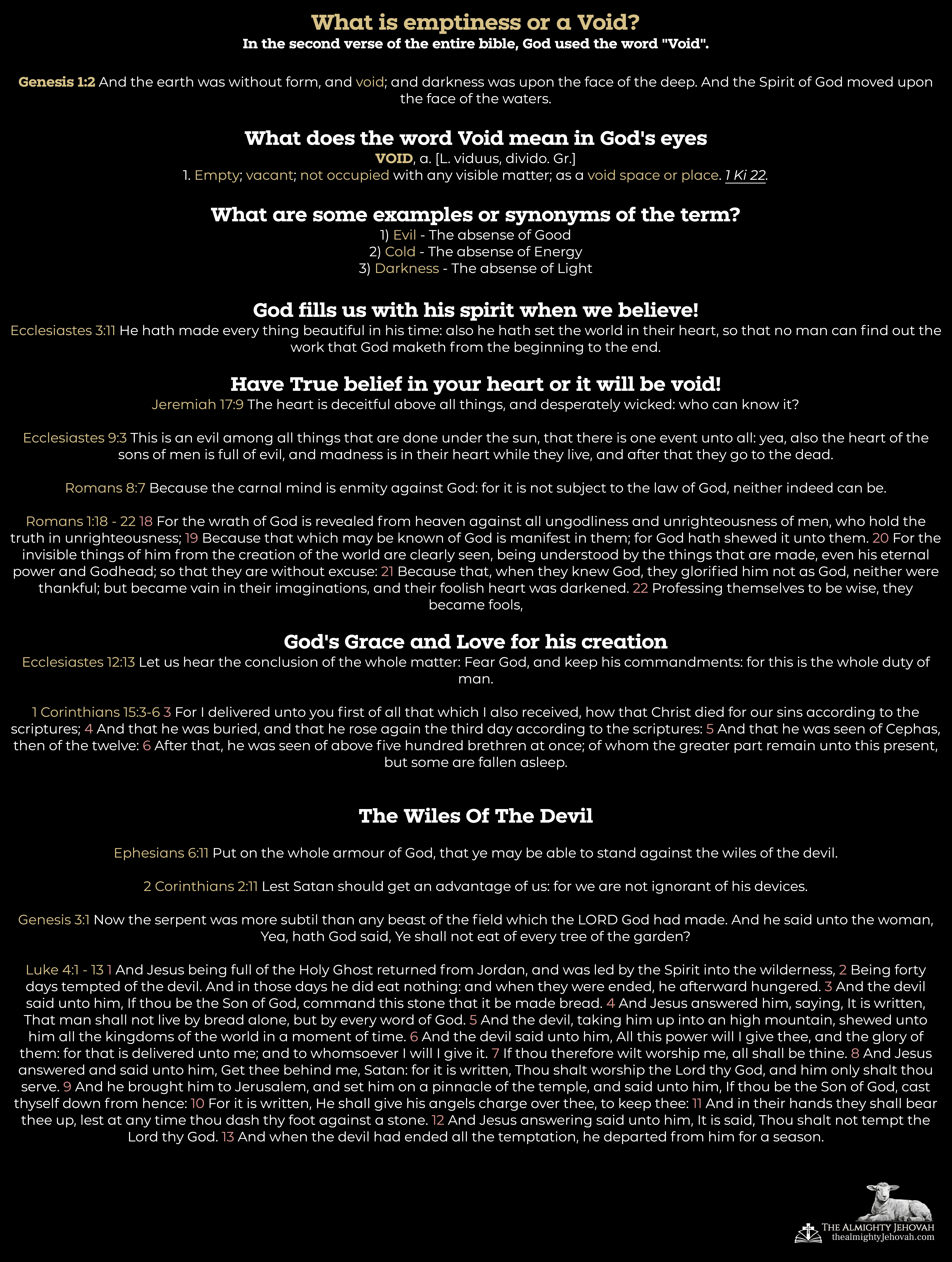 What did God mean about void in Genesis